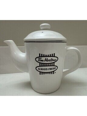 Vintage Tim Hortons 2 Cup Teapot Coffee Carafe “Always Fresh” “Toujours Frais”